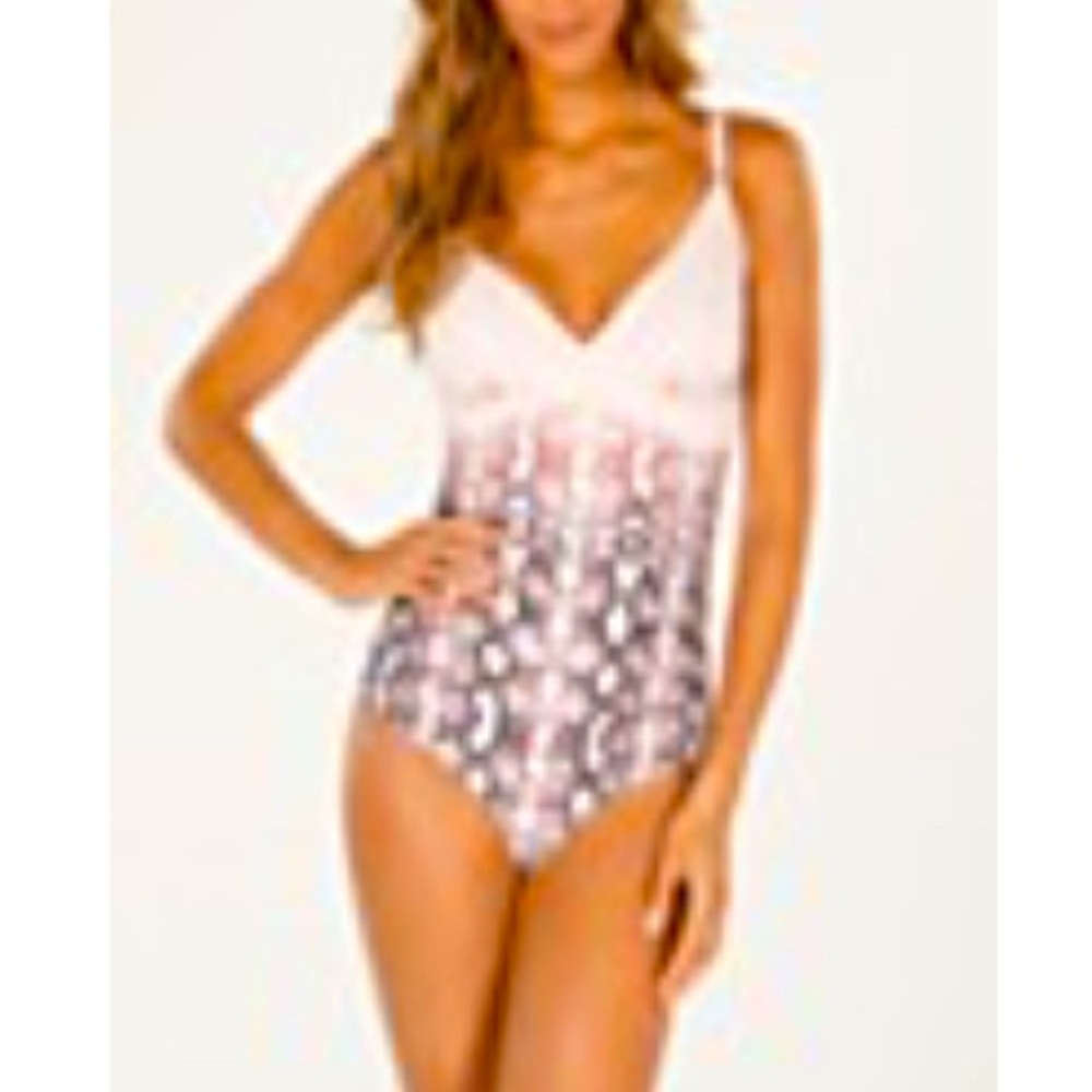 Calvin Klein Ombre Python Printed Twist Frint One-Piece Swimsuit